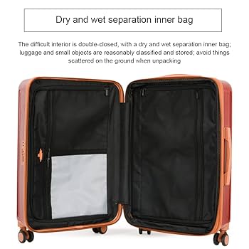 20/24/26 Inch Suitcase, Password Leather Case with Universal